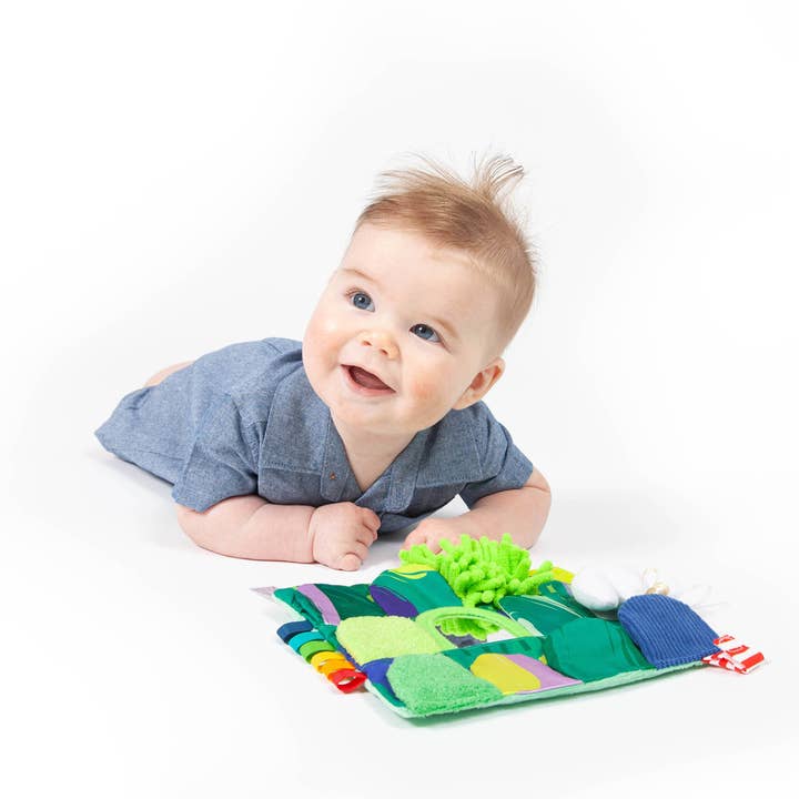 Follies - Wholesale Crinkle Tag Toy - Baby - The Sensory Garden Toy, Flap & Play, Stroller Compatible1