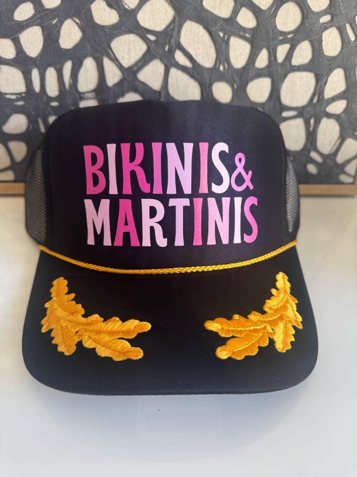 Bikinis & Martinis - Captain Style Trucker for wholesale by Arnie + Ollie