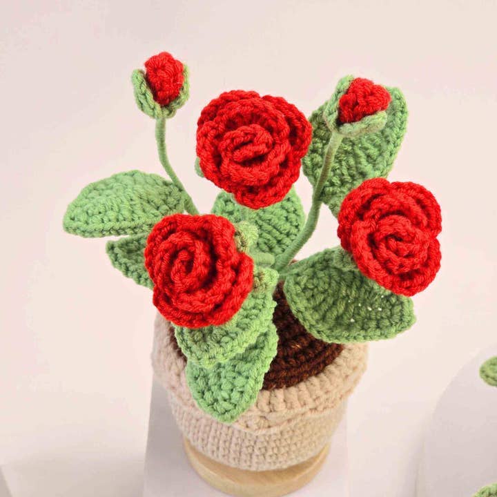 TOMOPOD LLC - Wholesale Stuffed/Plush Toy - Kids & Baby - Crochet Flowers, Flowers in a Pot Bouquet for Mom