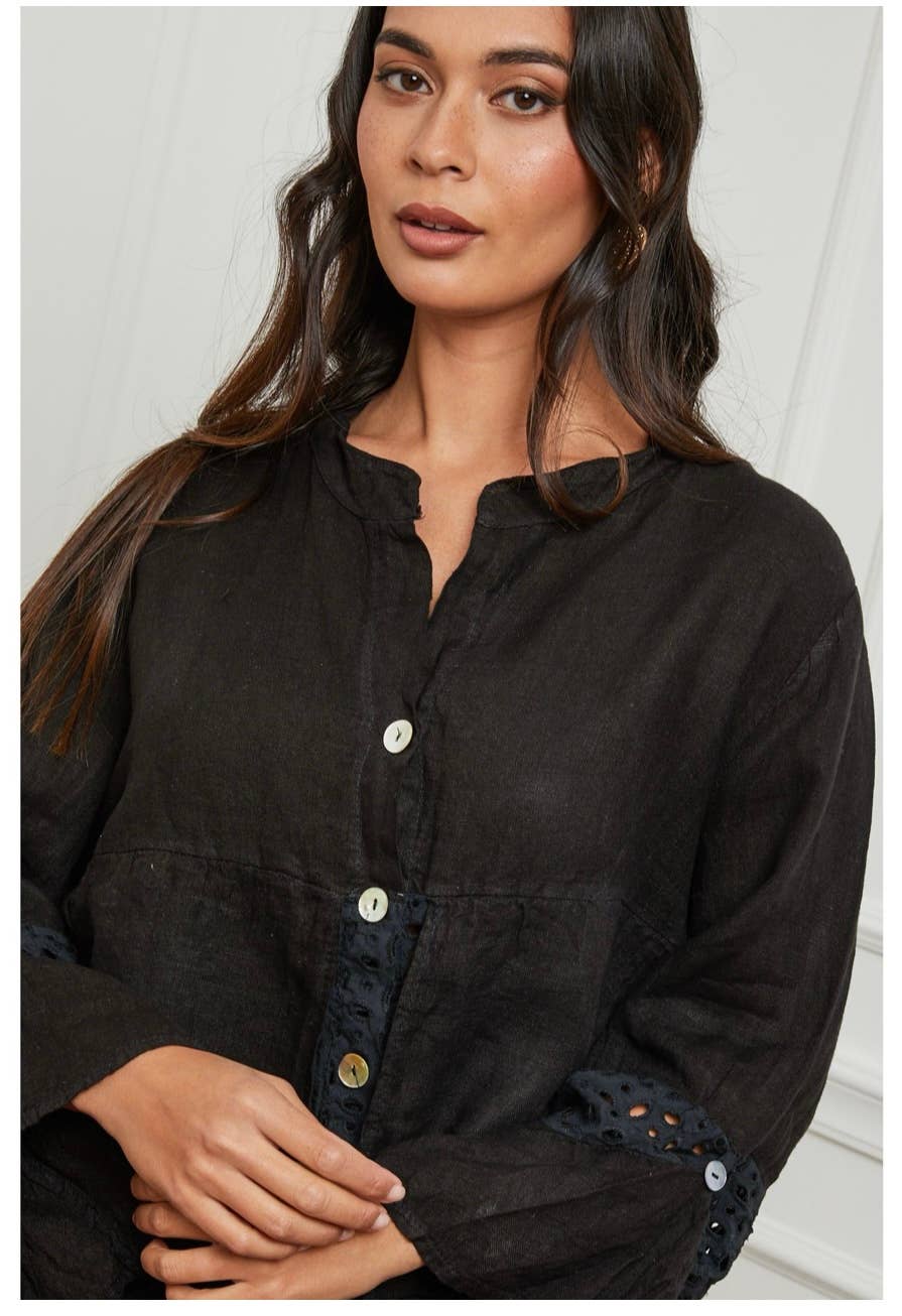 LÉA & LUC – Großhandel Hemd mit Button-down-Kragen – Damen – Hemd aus 100% Leinen REF. 119863