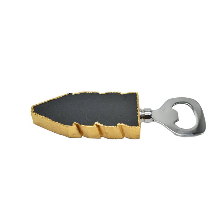 Apribottiglie naturale con finiture dorate. per la vendita all'ingrosso da parte di Olympus Minerals Co