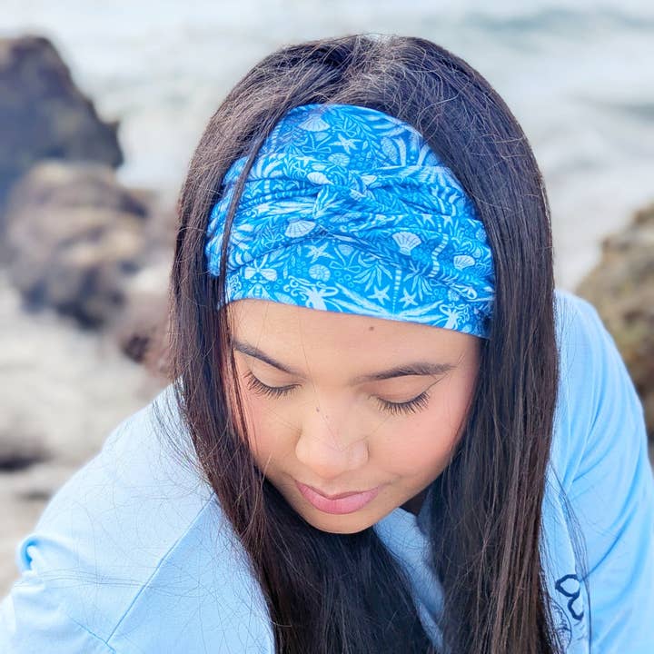 The Sassy Olive Handmade Headbands - Wholesale Fashion Headband - Women's - Sea Garden Blue Wrap Headband1