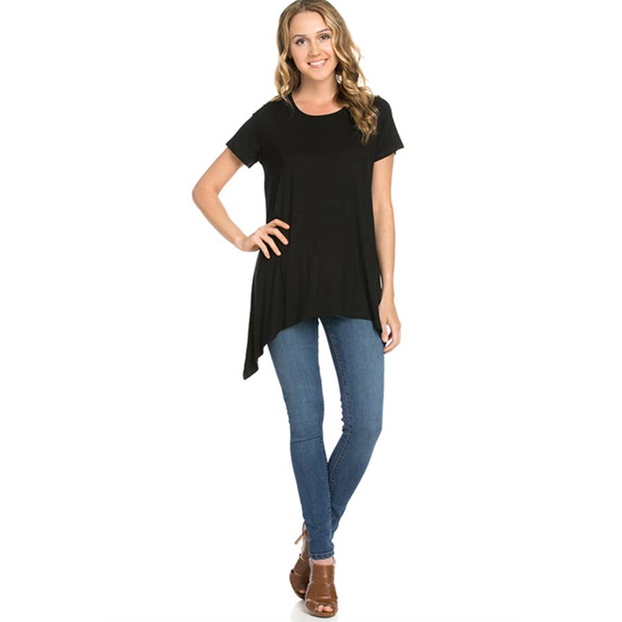 Azules Clothing - Wholesale Tunic - Women's - ATP-2267RS Piko Short Sleeve Tunic31