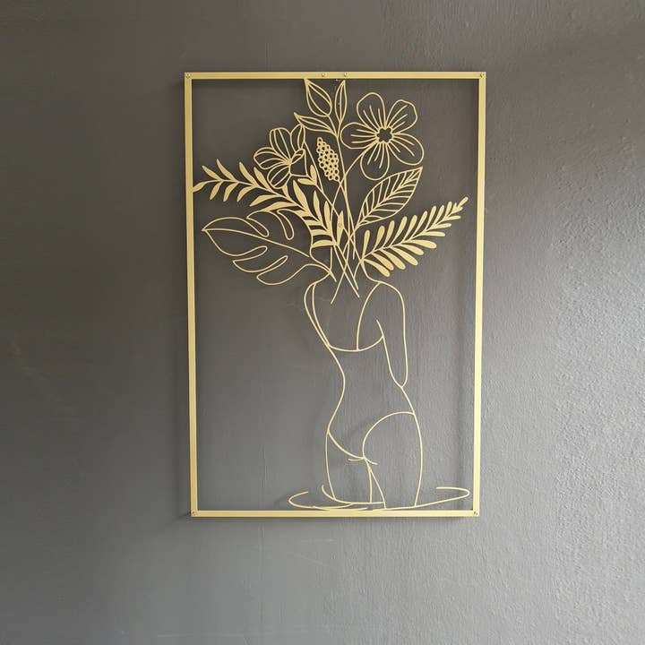 Female Body Metal Wall Art- WA007 for wholesale by Blackivycraft
