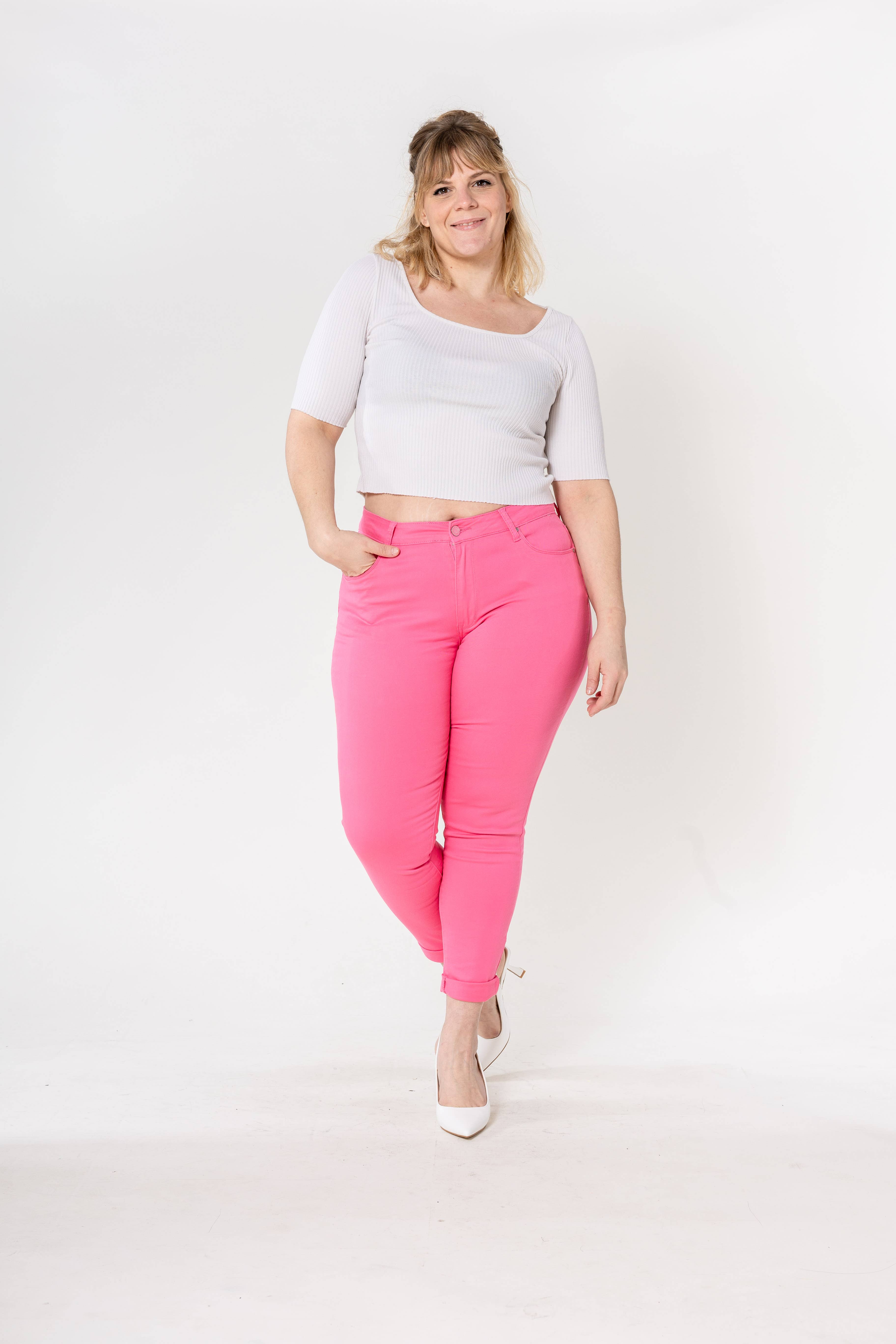 Nina Carter – Calças - Mulher por atacado – Tamanho Plus Curve Plus Tamanho Voltar ao Pescoço P19944