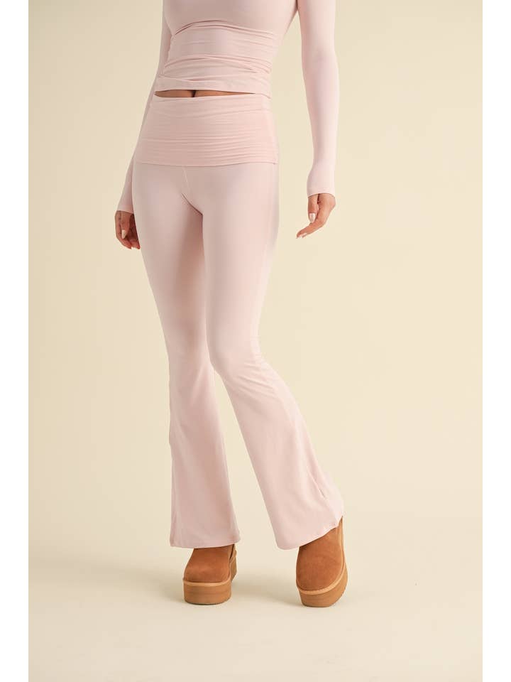 KIMBERLY C – wholesale Pants – Women's – Soft Knit Foldover Flare Pants13