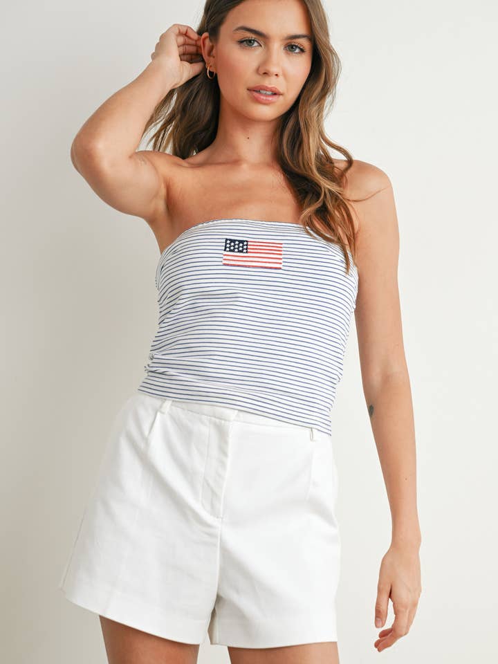 Stars and Stripes Tube Top - BMT7755 for wholesale by BUTTERMELON