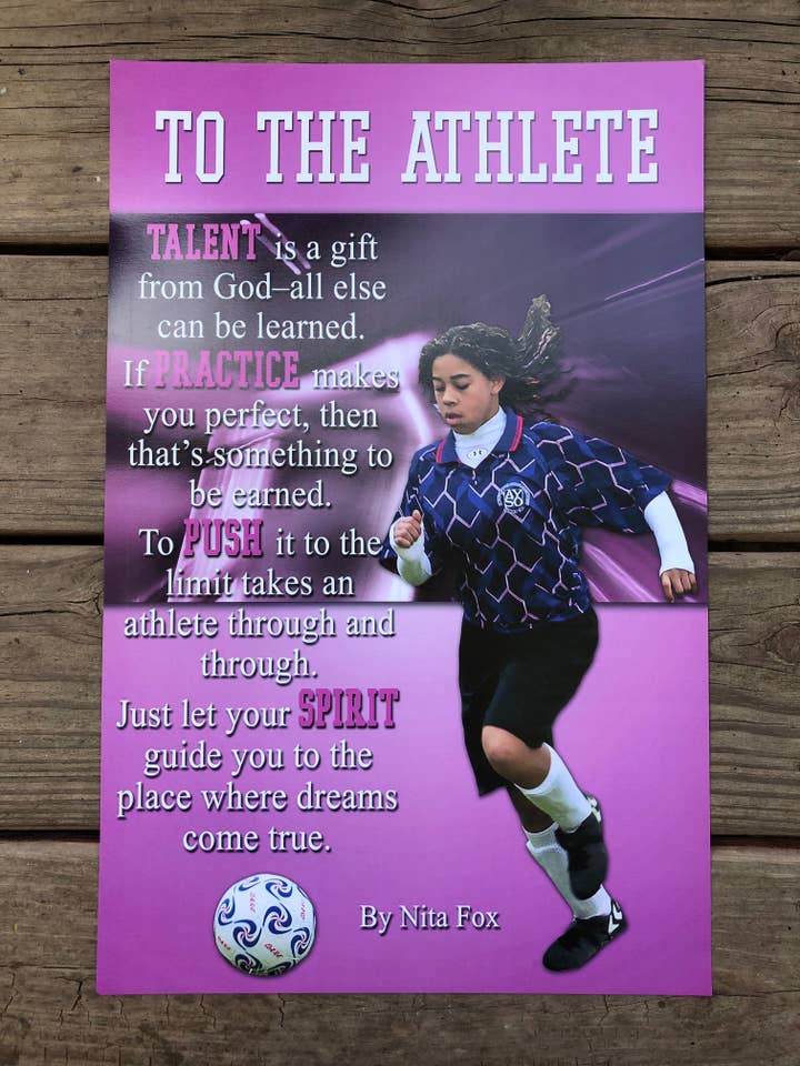 Athlete Poster Pink for wholesale by Fox's Den Art