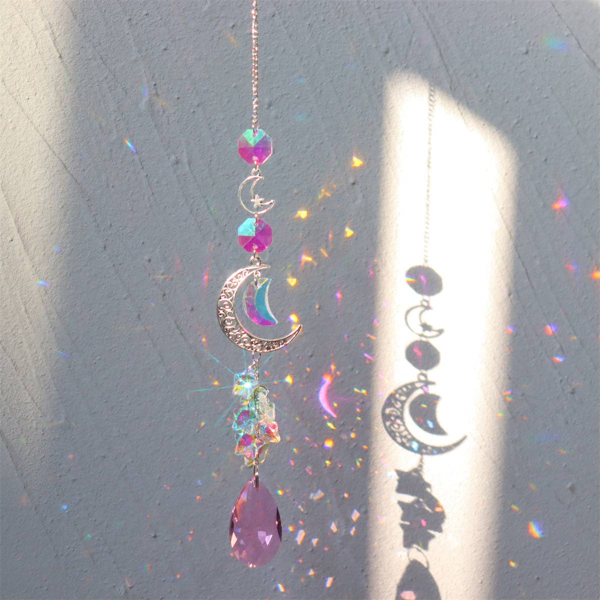 Dipped Shop – Engroshandel Solfanger – 3+ Måne Stjerne Krystal Solfanger Ophæng DPH19244