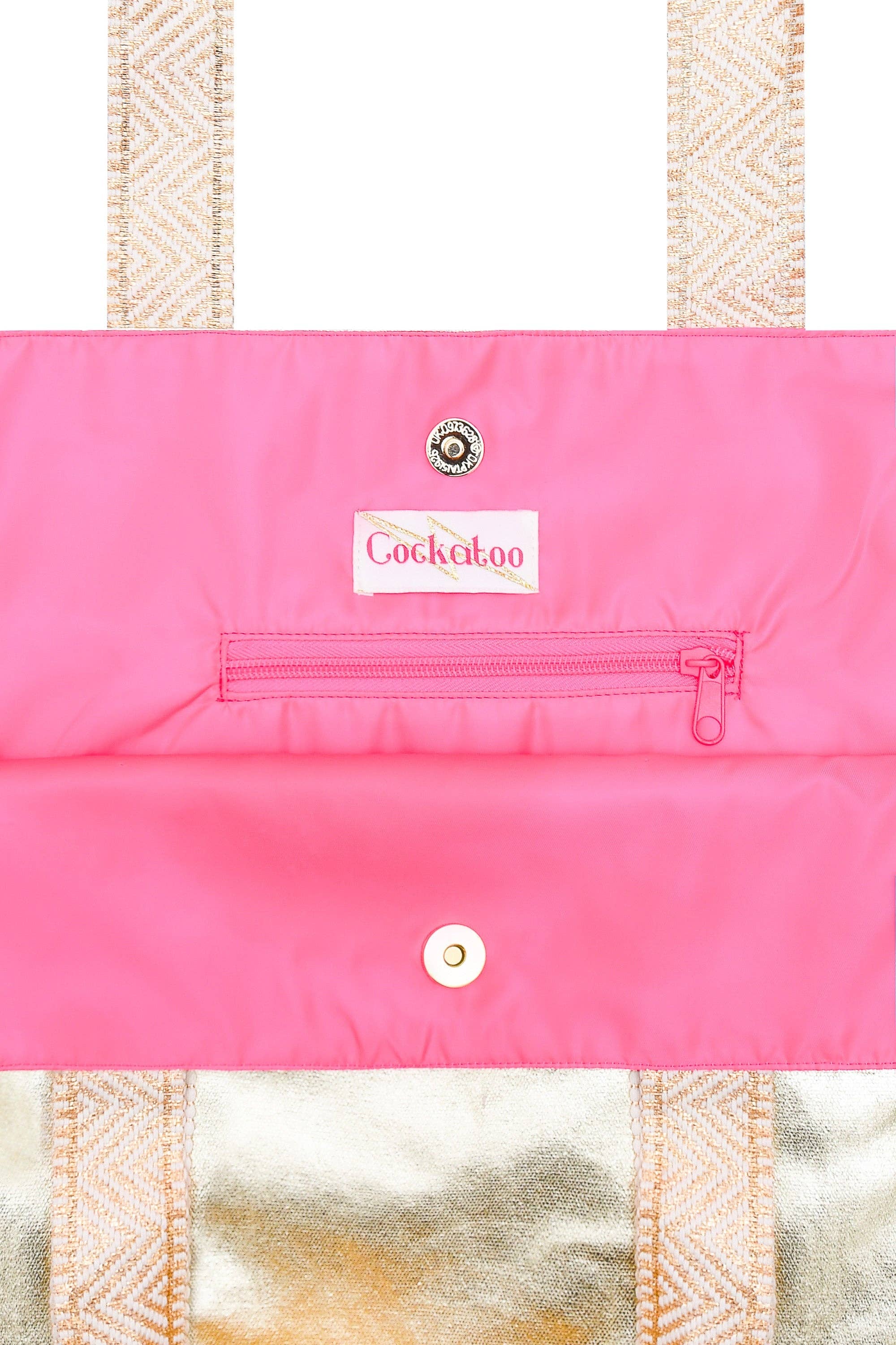 Cockatoo – wholesale Tote bag – Unisex – SHEENY GOLD BEACH BAG2