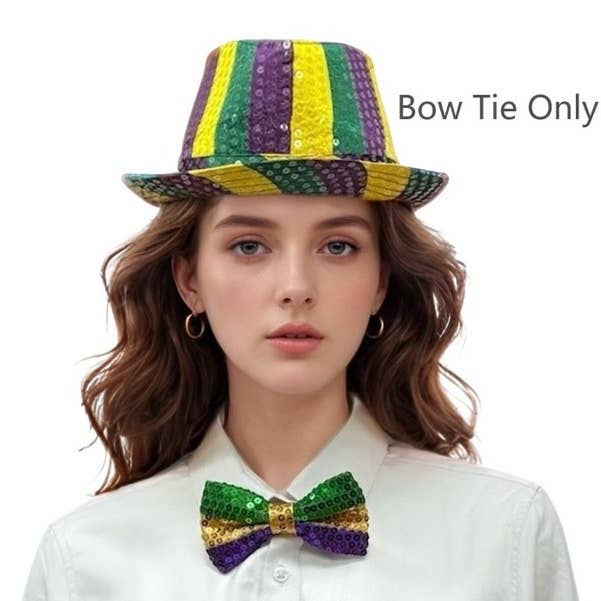 Mardi Gras Pailletten Vlinderdas voor wholesale door KBW Global Corp.