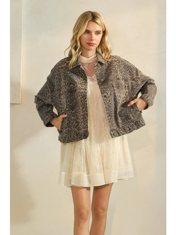 Pink Irene Wholesale - Venta al por mayor Chaqueta - Mujer - Chaqueta vaquera estampada de leopardo21