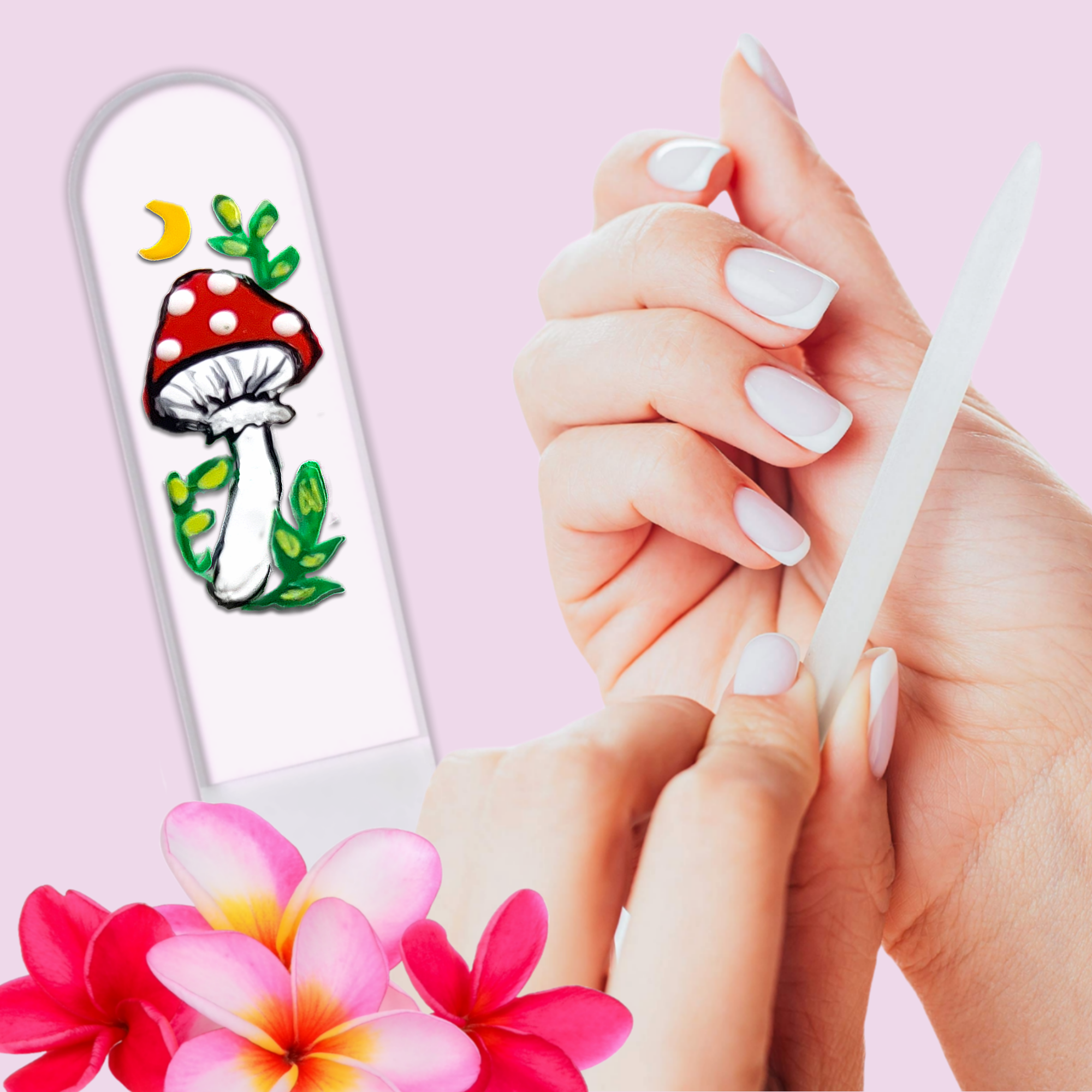 Classy Nail Files - Wholesale Nail File - Magic Mushroom Moon Hand Painted Czech Crystal Nail File9