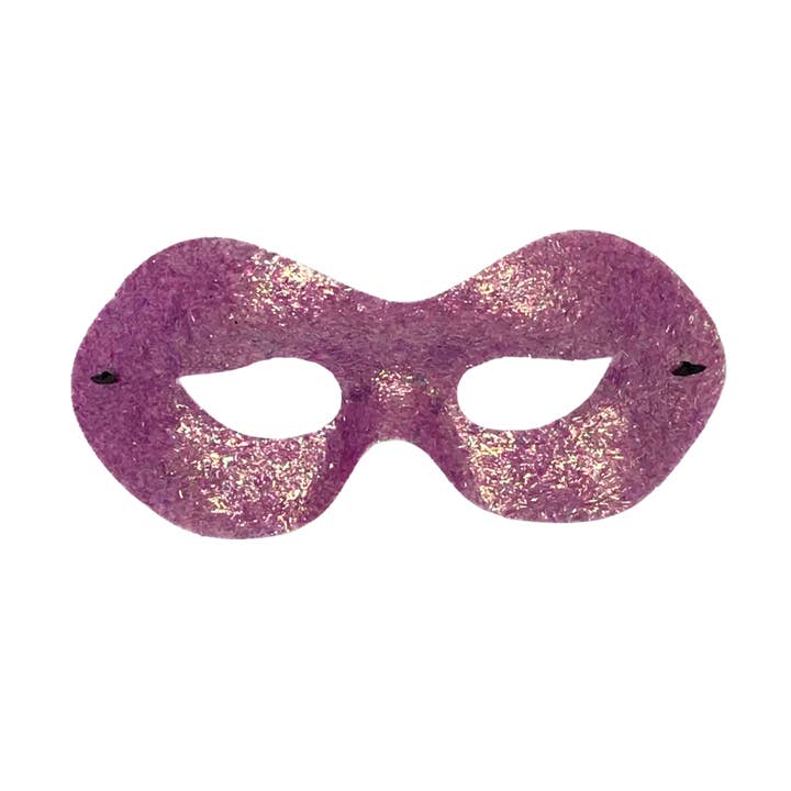 Purple Metallic Glittered Mask with Elastic Band (Each) for wholesale by Plush Appeal LLC