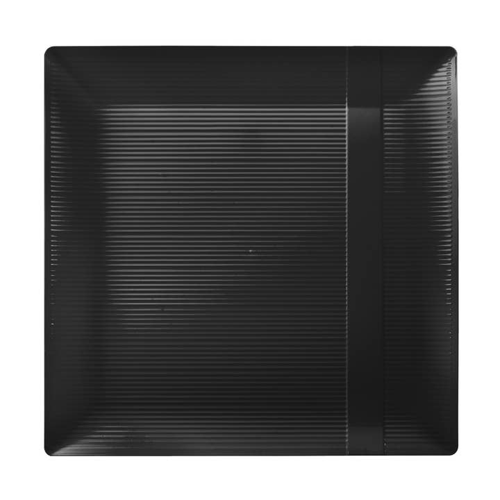Exquisite 7.5 in. Black Zen Design Plastic Plates - 10 ct. for wholesale by Crown Display
