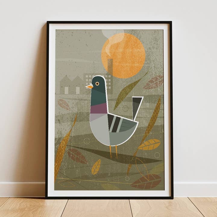 Urban Pigeon - Retro print for wholesale by Mr Watson Design