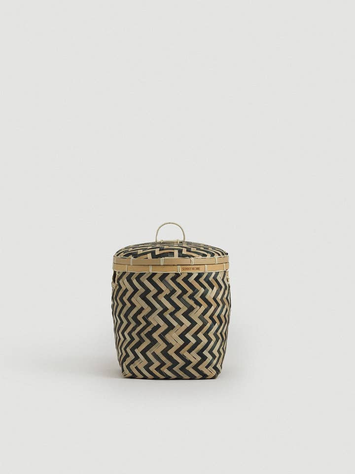 Bamboo Basket with Lid – Java Small for wholesale by SUNNY HOME