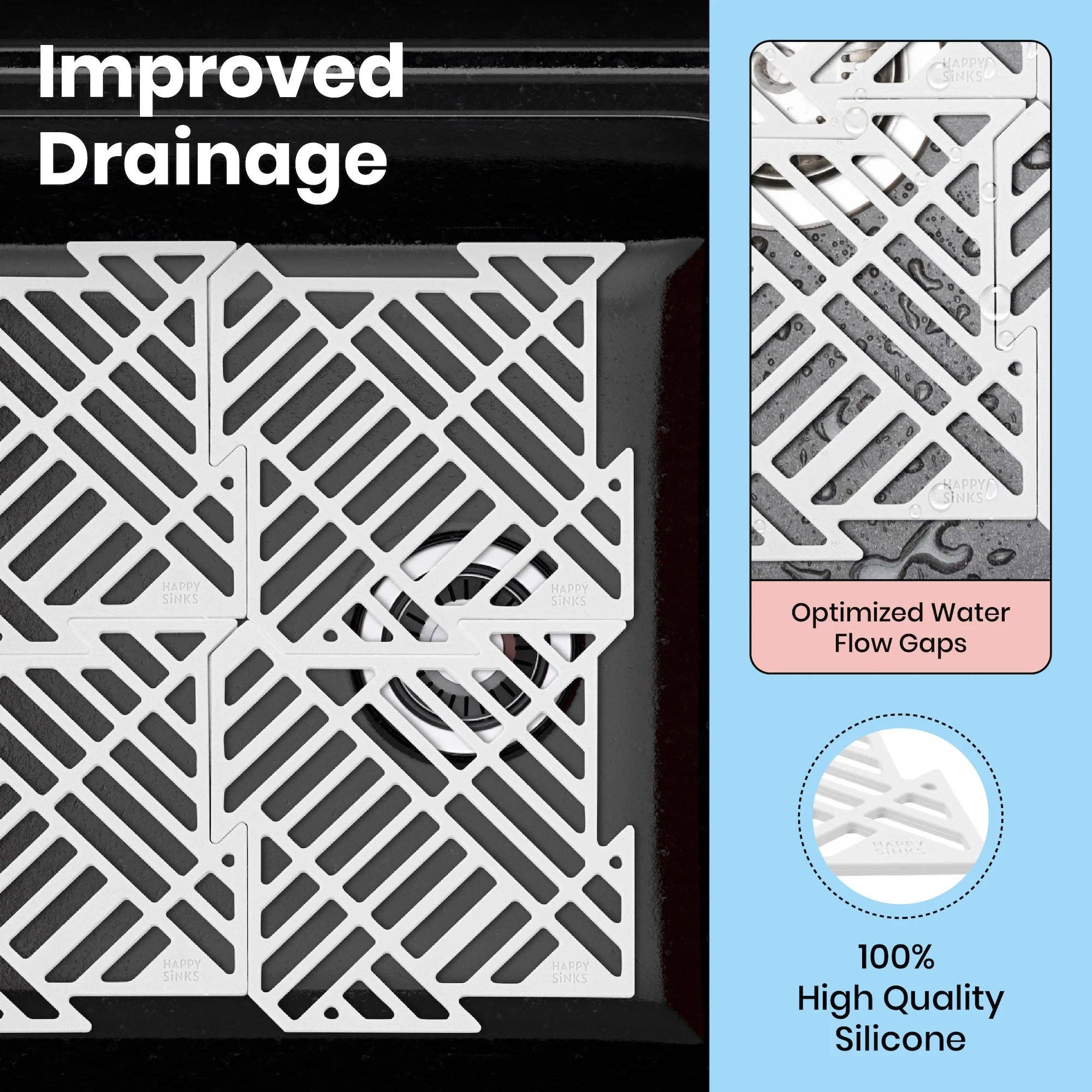 HAPPY SiNKS - Wholesale Sink Strainer/Stopper - Kitchen Sink Mat - Silicone30