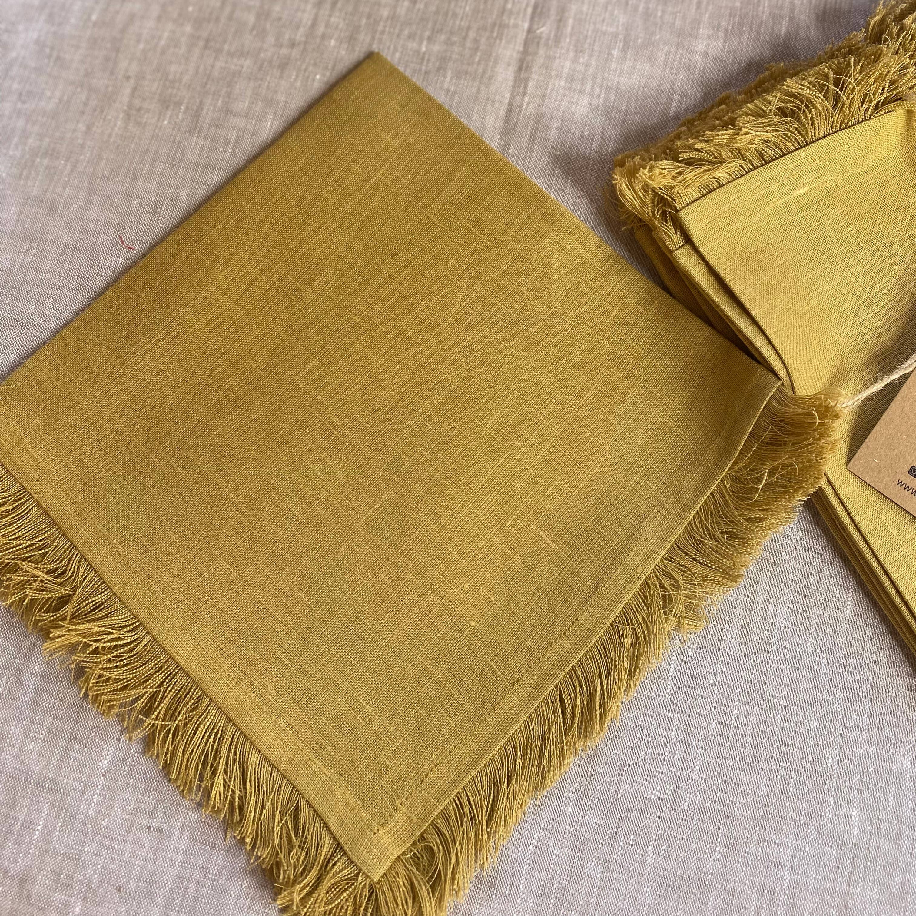 KEY LOOK1916 MILANO - Venta al por mayor Servilletas de tela - Servilletas de lino con flecos7