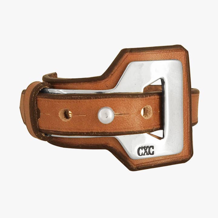 Bracciale in pelle di cammello cucita in argento per la vendita all'ingrosso da parte di CXC