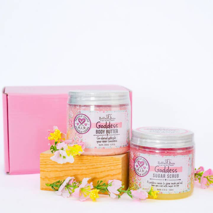 Goddess Gift Set - 3-in-1 Body Scrub & Goddess Body Butter for wholesale by Bella & Bear