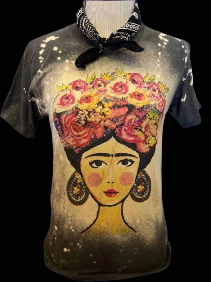 Frida on Sports Bleached Charcoal Crew / Colorful for wholesale by Bling-A-GoGo, LLC
