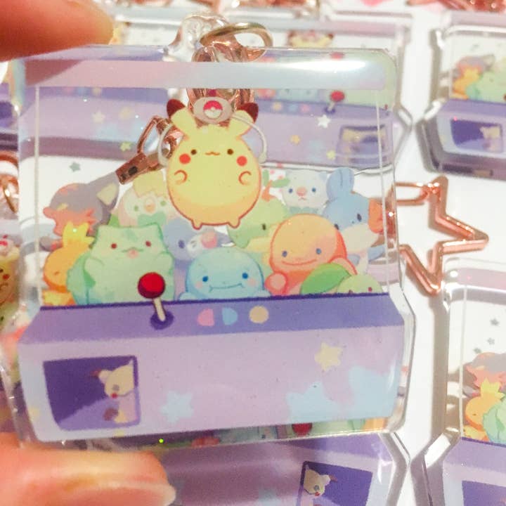 ToasterKiwi - Wholesale Keychain - Women's - Pokemon Claw Game Charms (2 inch Clear Acrylic)2