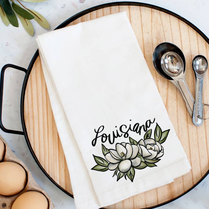 Pelican Provision Co. - Wholesale Tea Towel - Magnolia, Louisiana Kitchen Towel0