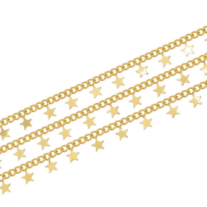 Guldstjerne kantkæder til smykkefremstilling CHG0072 for engroshandel hos Jewel Pledge