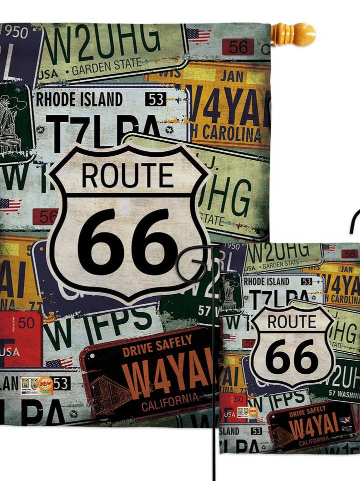 Drapeau de décor historique américain Route 66 Plates Americana pour la vente par Two Group Flag Co
