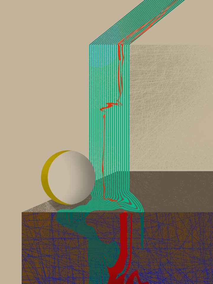 A Psychedelic Geometric Landscape - Giclee, Fine Art Print for wholesale by Eric Fisher