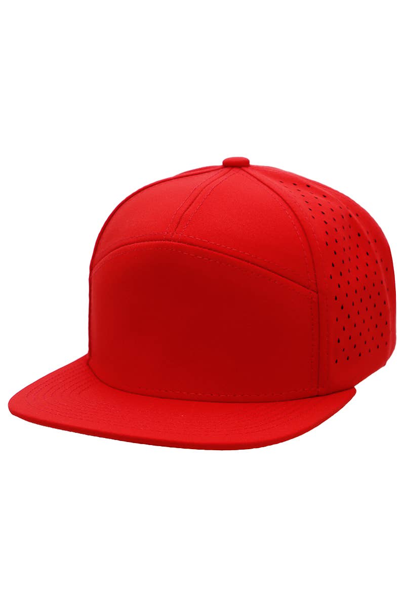 Cap Zone - Wholesale Flat Brim Cap - Men's - 7 Panel Perforated Cotton Poly Blend Snapback18