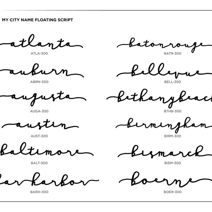 Grainwell - Wholesale Wall Accent - State Name Floating Script2