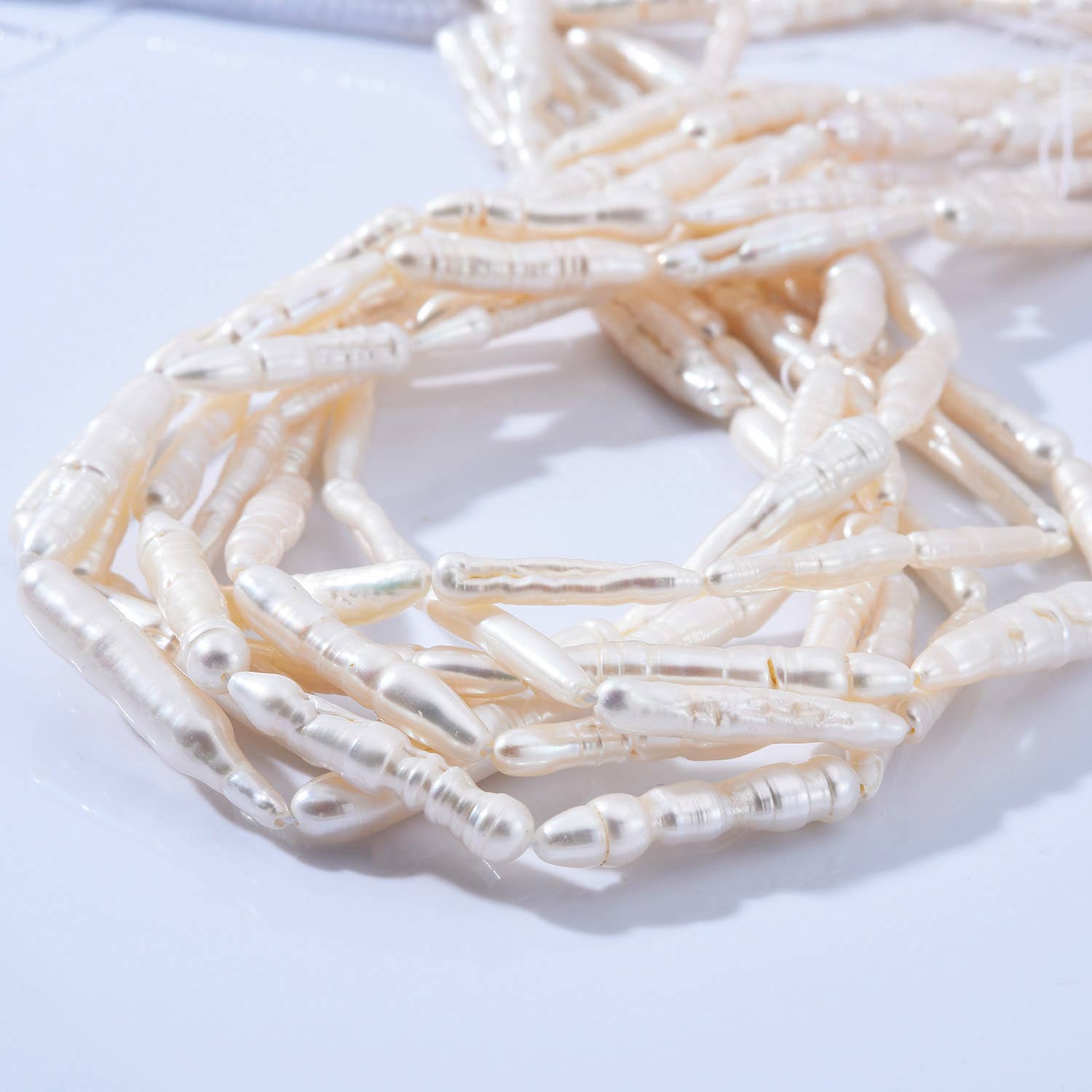 Beads Creation - Wholesale Beads - Top to Bottom Drill Pearl Bead Toothpick Pillar Pearl FWP0113