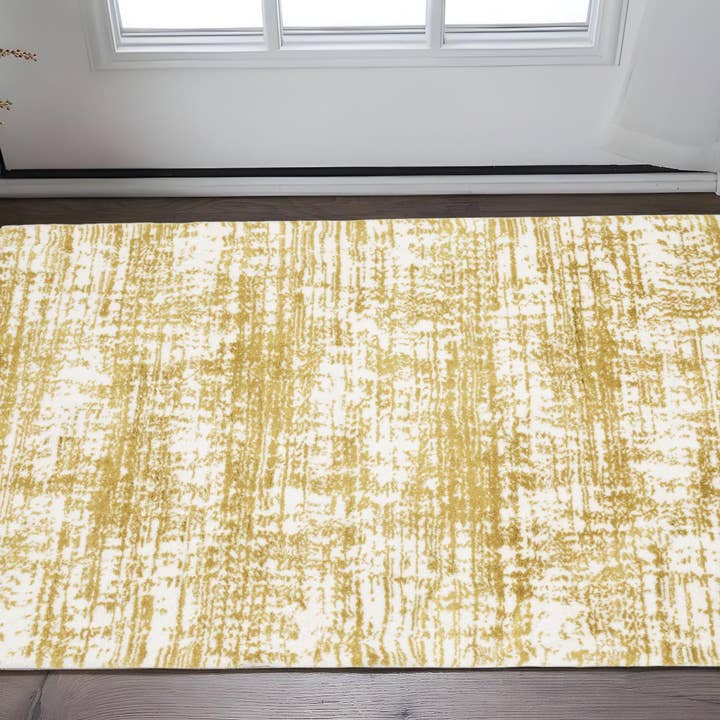 HomeRoots - Wholesale Area Rug - 2' X 3' Gold And Ivory Abstract Area Rug1
