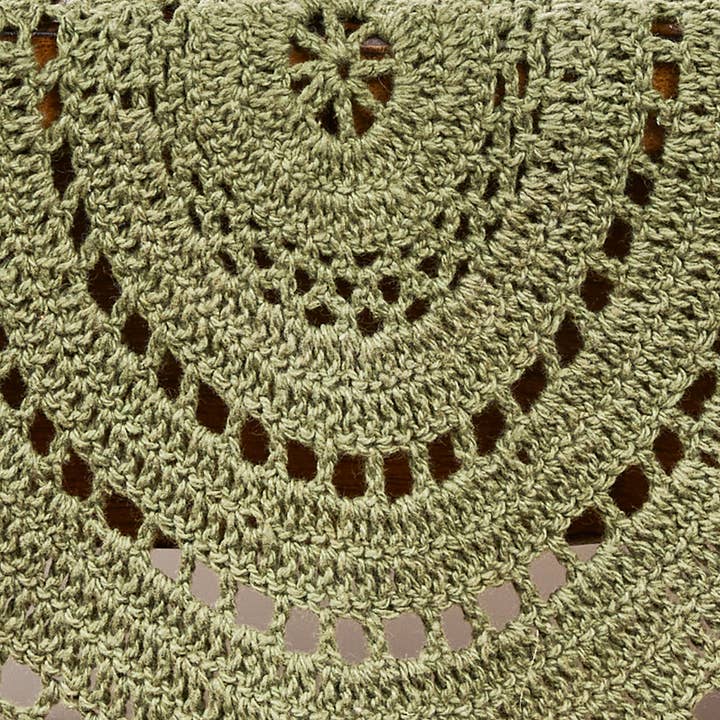 Split P - Wholesale Table Runner - Addison Crochet Table Runner 54" L - Matcha Green2