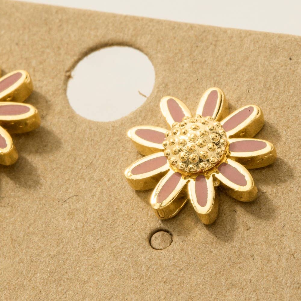 Fame Accessories - Wholesale Stud/Post Earrings - Mini Daisy Flower Stud Earrings3