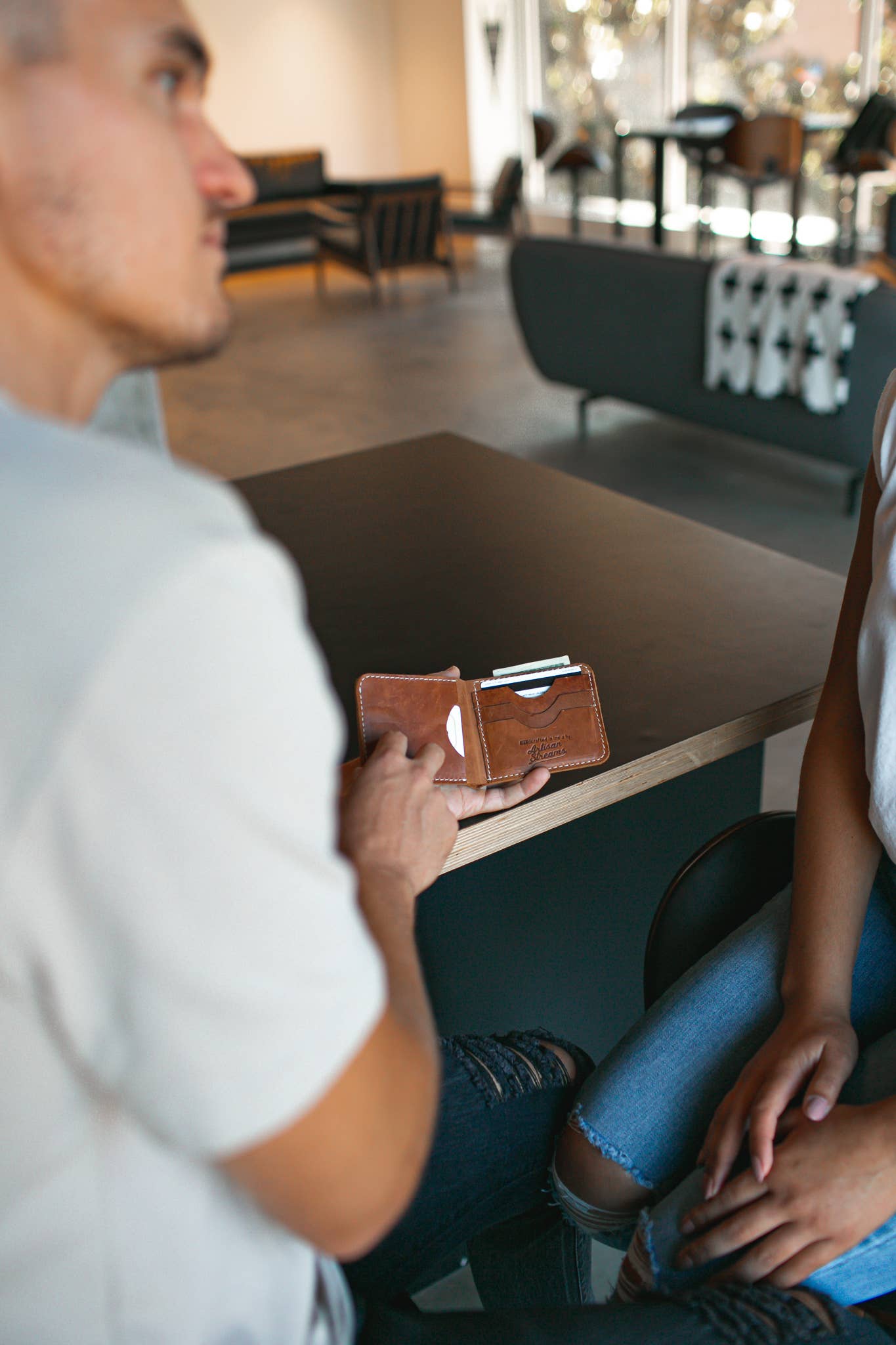 Artisan Streams – wholesale Wallet - Men’s – Men's bifold Leather Wallet Raw Brown5