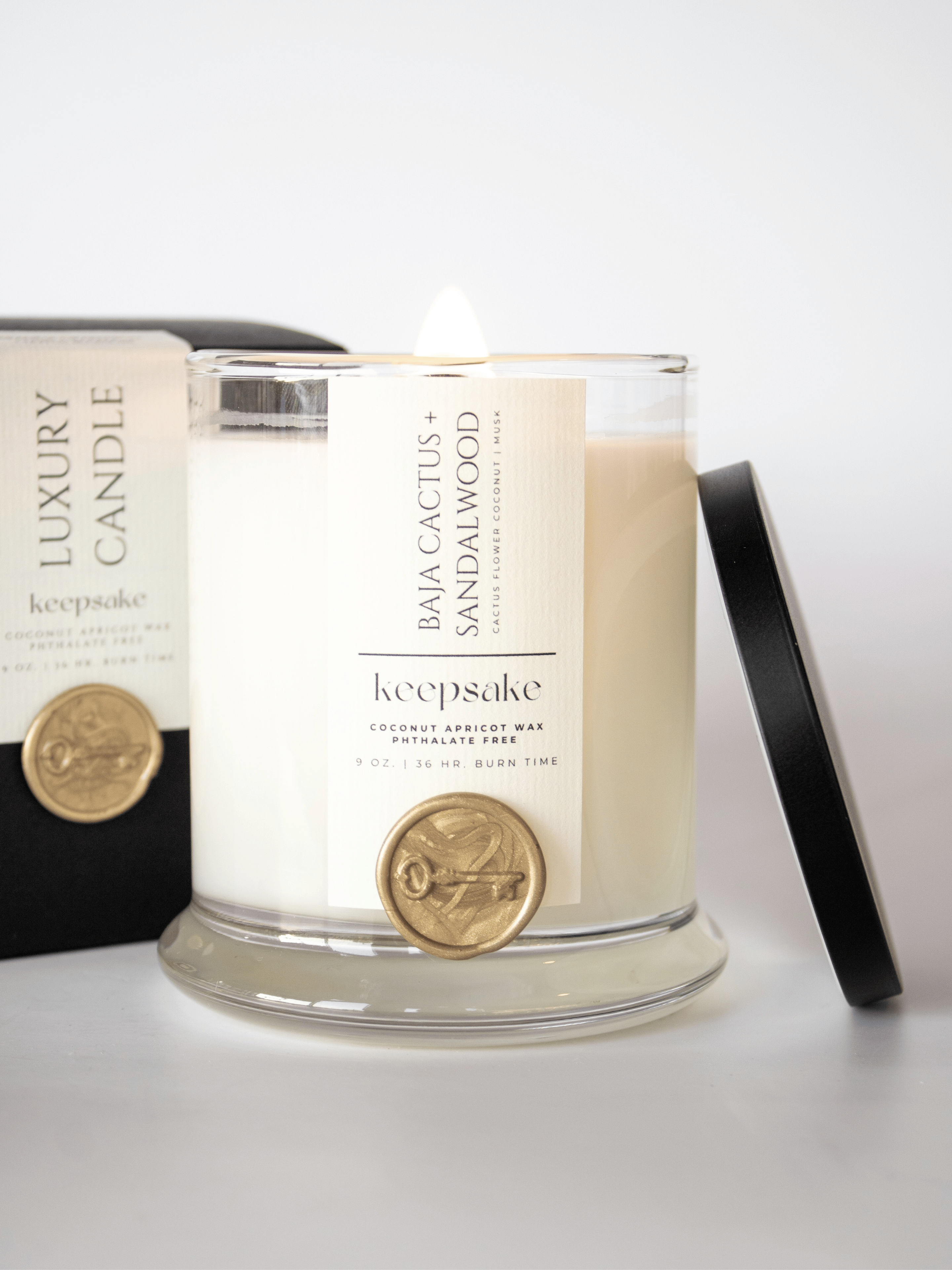 Keepsake Candle | Curated – wholesale Burkljus – 9 oz. Lyxljus - Baja Kaktus + Sandelträ6