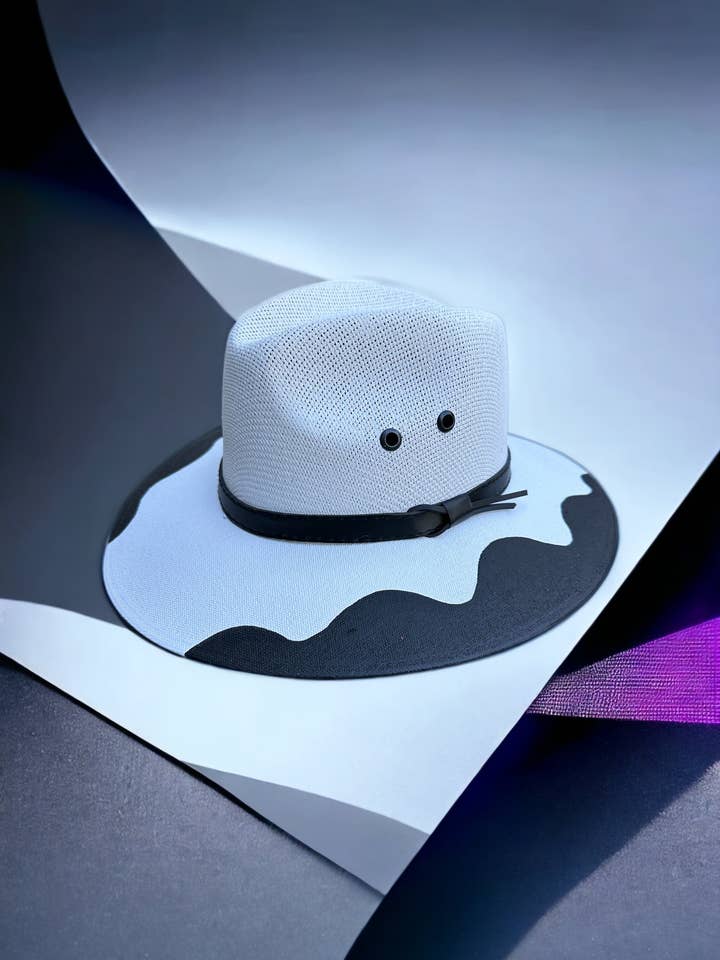 Oceana Painted Jute Canvas Hat for wholesale by Bella Soul