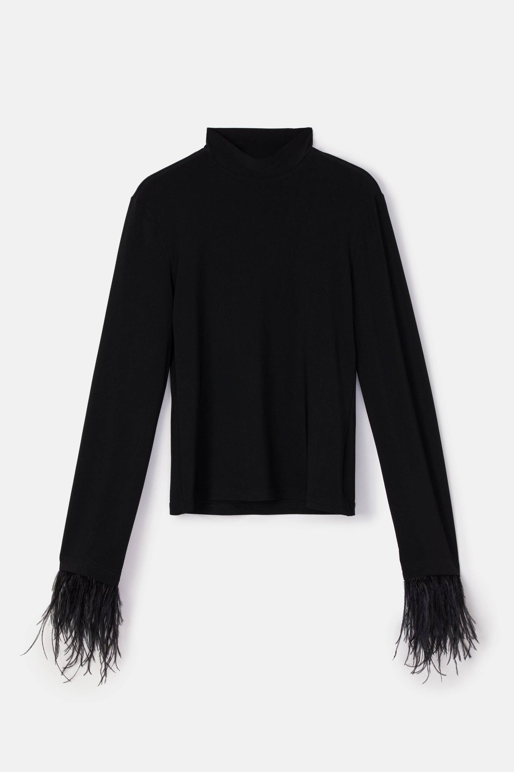 Nero BODY A COLLO ALTO CON POLSINI IN PIUME – NERO ELEGANTE in vendita all'ingrosso su Faire2