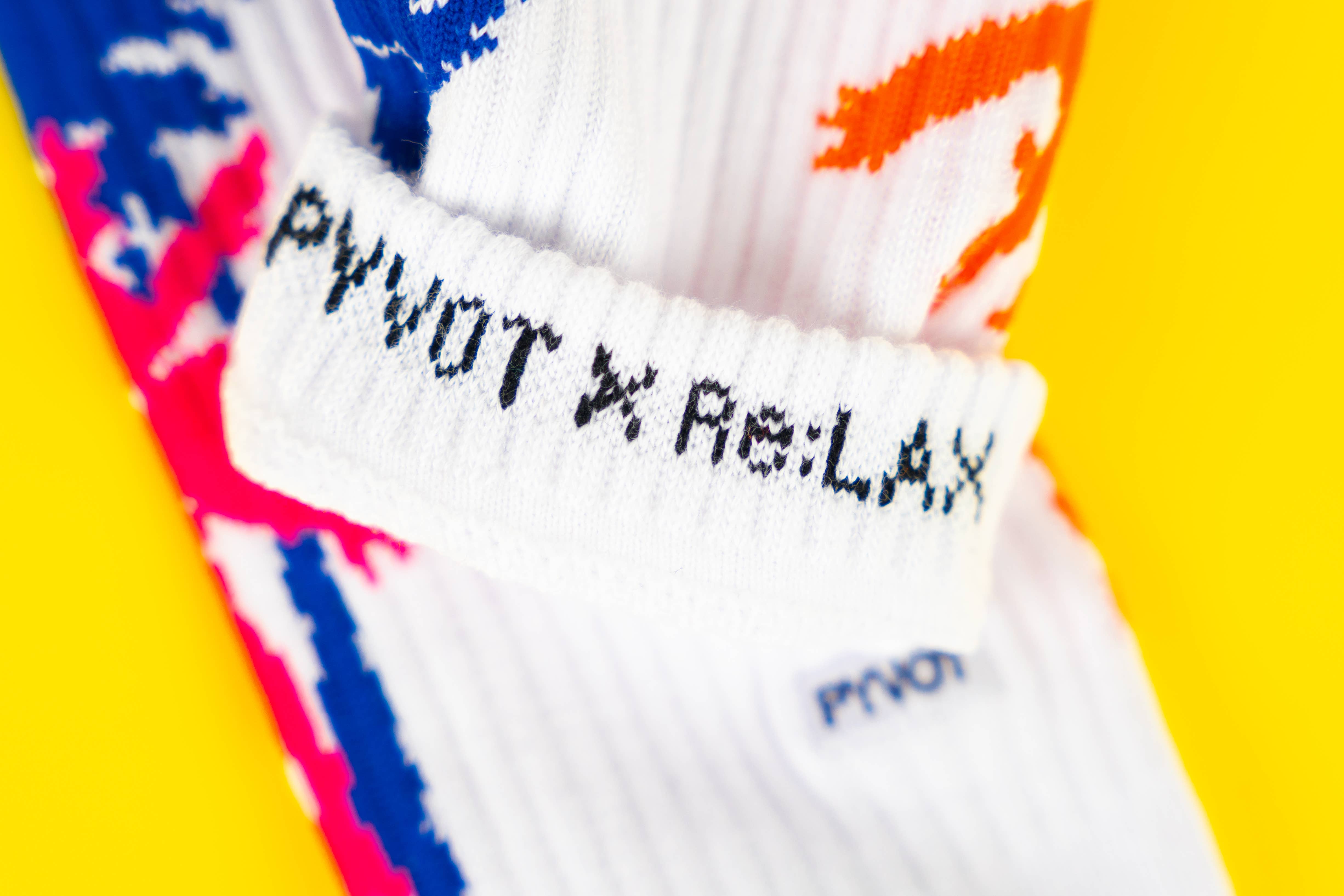 White Re:Lax Sunset Palms Socks for wholesale on Faire8