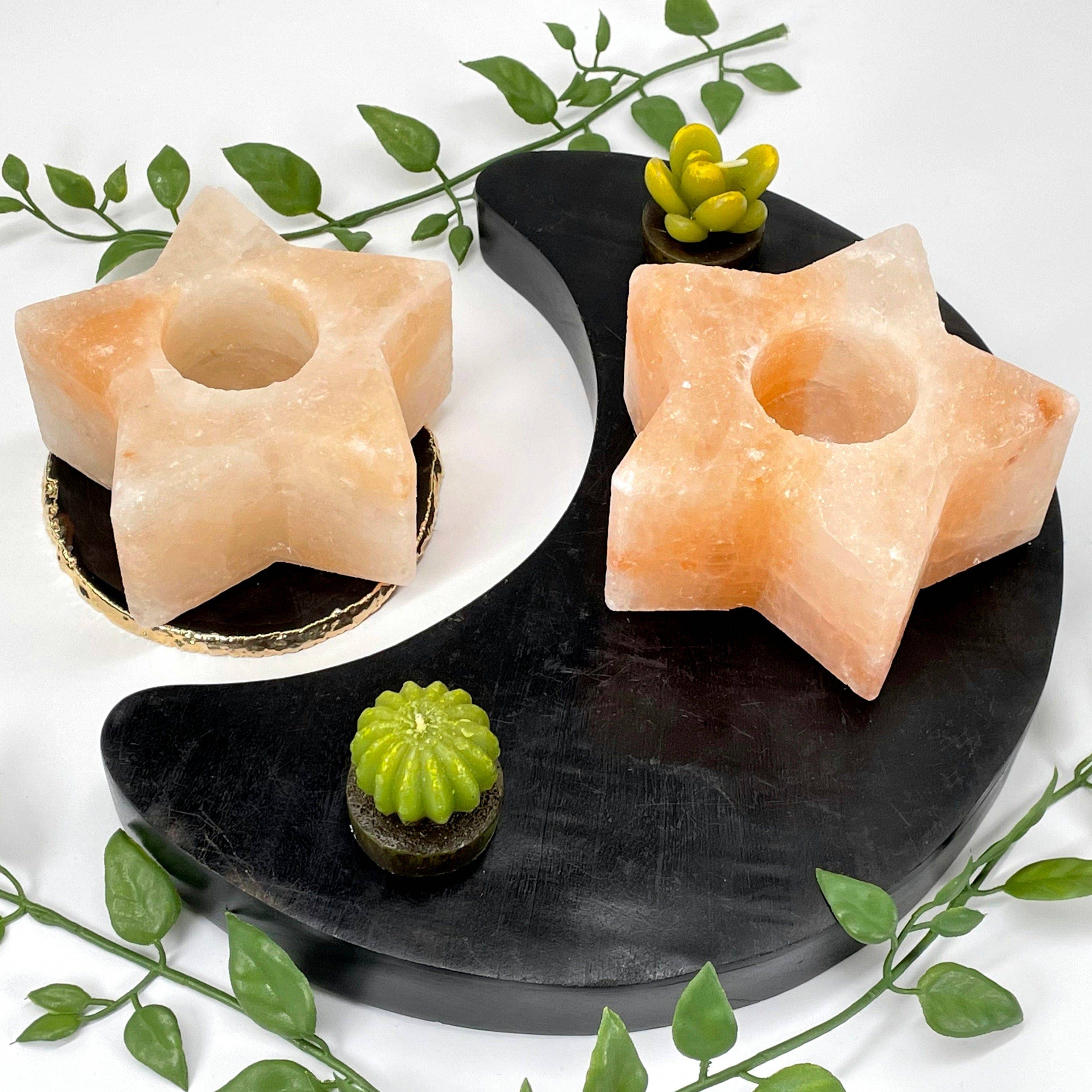 Rock Paradise - Wholesale Candle Holder - Crystal Himalayan Salt Orange Star Candle Holder1