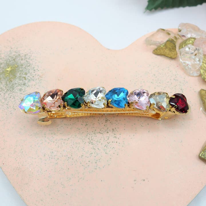 Daemon srls - Wholesale Hair Clip - Women's - LUCE -Fermaglio per capelli con pietre sfaccettate a cuore14