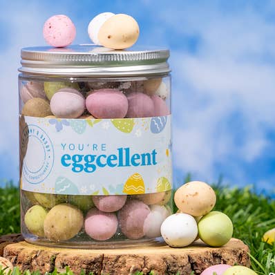 ¡Eres Huevotástico! Tarro de Dulces de Mini Huevos de Chocolate con Leche para venta al por mayor de Ask Mummy & Daddy