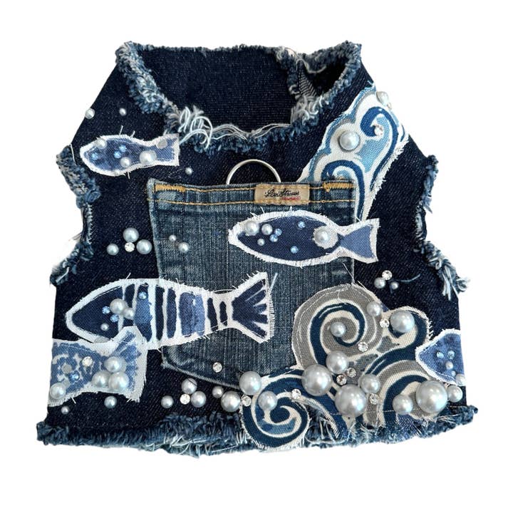 Swimming in Pearls Harness for wholesale by Heads or Tails Pup