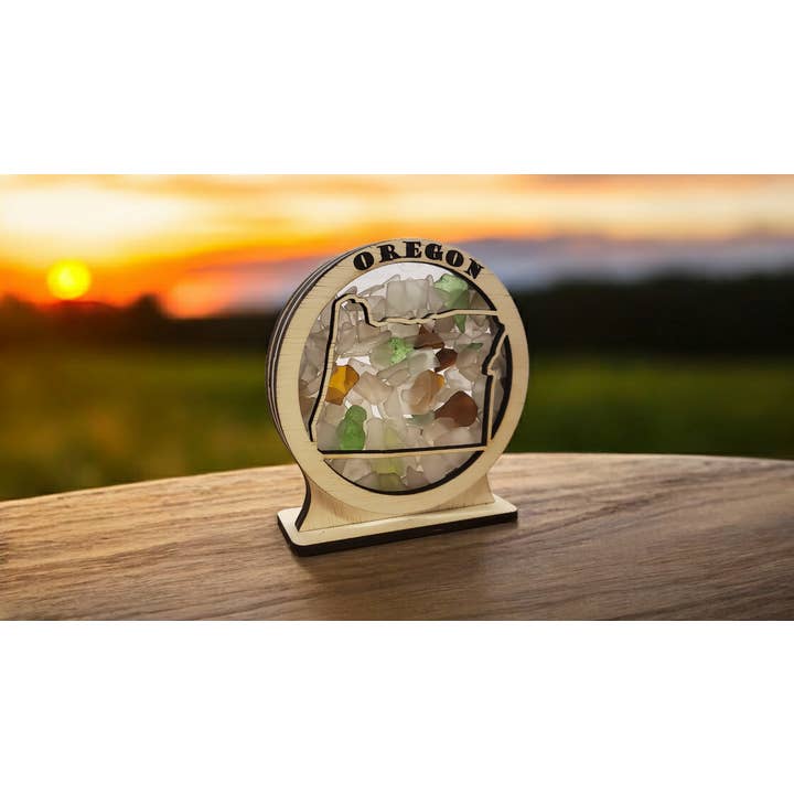 Espositore Oregon Sea Glass Shadowbox 4 stili per la vendita all'ingrosso da parte di Sea Glass Displays