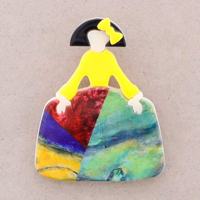 Resin Girl Brooch for wholesale by Sonata