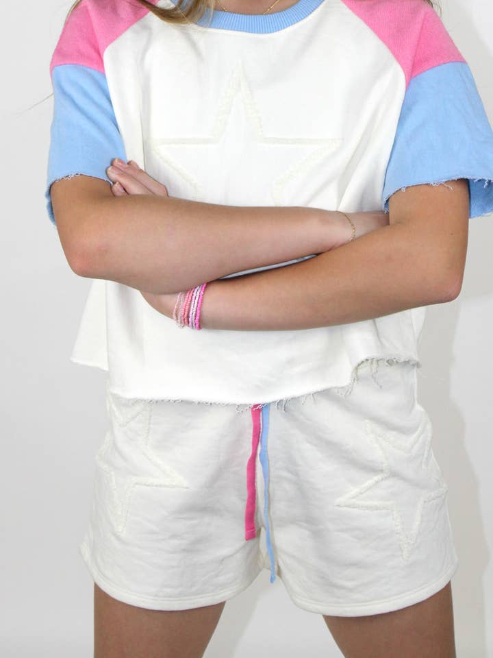 Shorts mit Sternenstickerei aus Chenille - TWEEN GIRLS für den Großhandel von Paper Flower