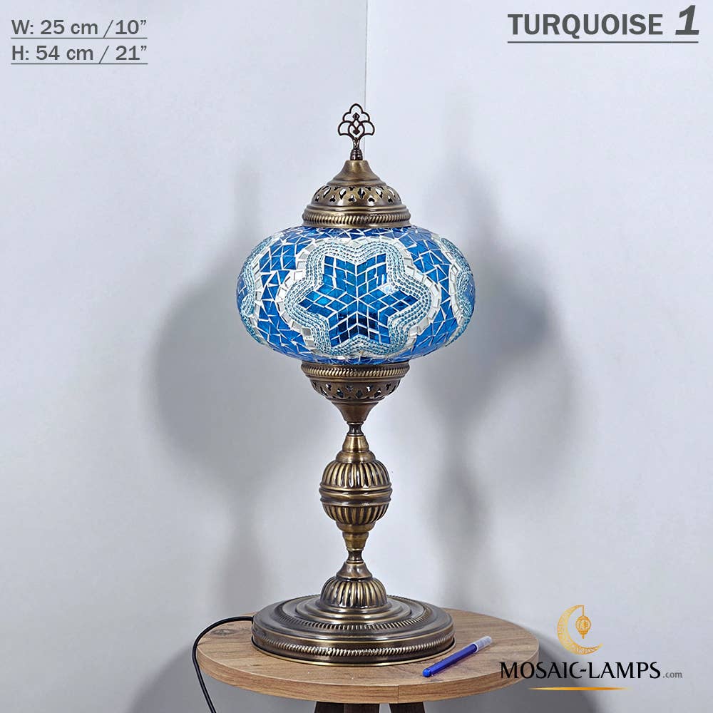 Mosaic Lamps - Wholesale Accent/Desk Lamp - 10+ Colors - Turkish Mosaic X Large Globe Table Lamp, Marrak71